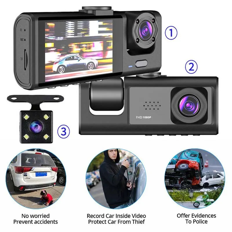 1080P Dashcam mit IR Nachtsicht 3 Kameras – SwissGlanzGarage Ansicht 3