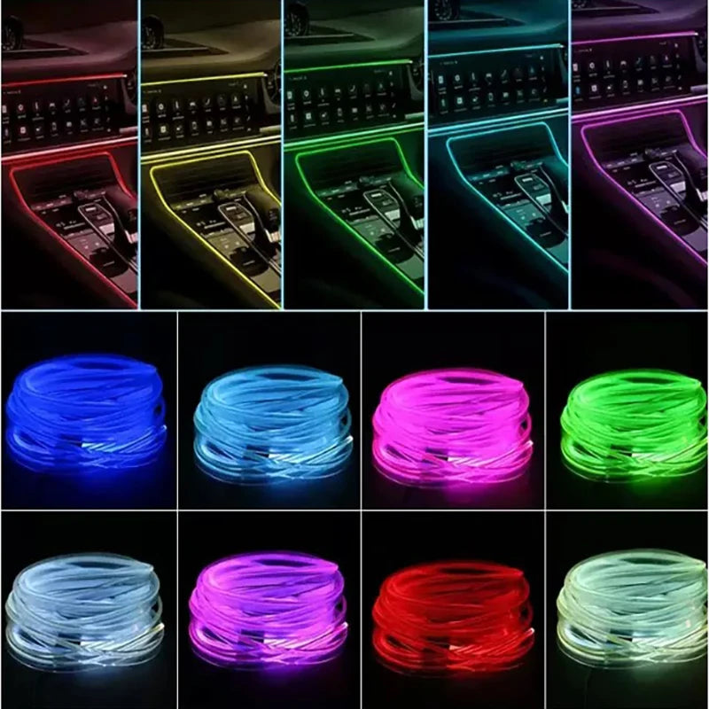 RGB Auto Innen LED Licht Streifen Umgebungs Neon Unsichtbare Licht