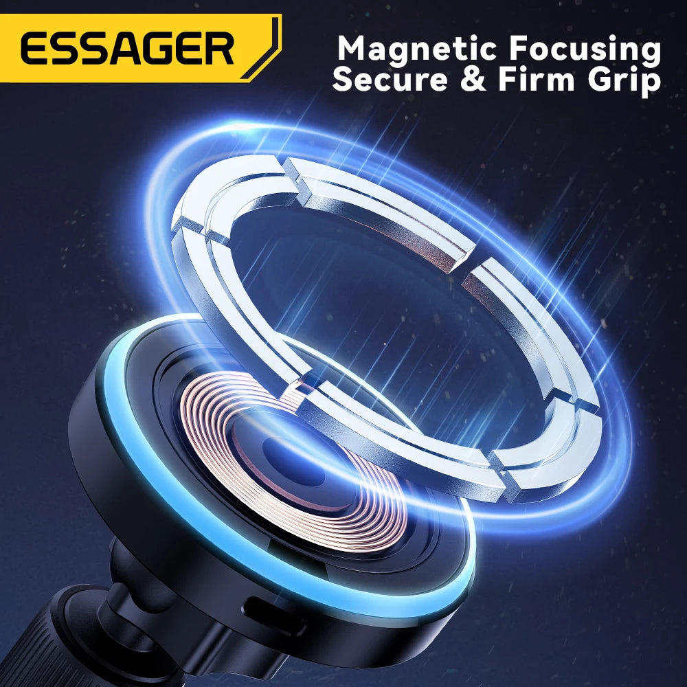 Essager 15 W magnetischer kabelloser Autotelefonhalter, verstellbar, 360 Grad, Autoladegerät für iPhone 15 14 13 Pro,...