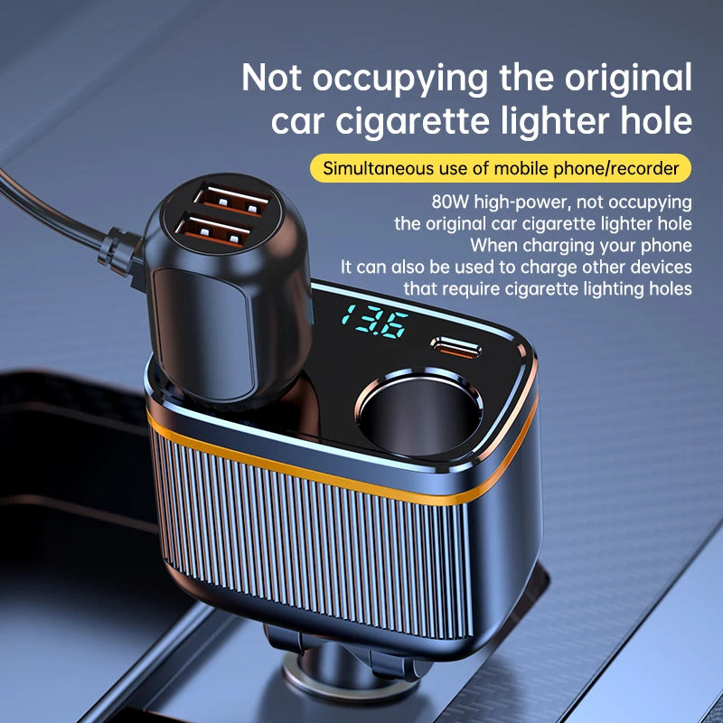 6 in 1 Zigarettenanzünder Splitter 145W USB C Ladegerät – SwissGlanzGarage Ansicht 6