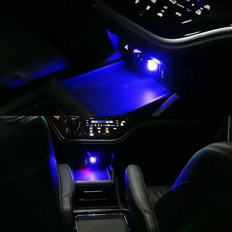 Auto LED Licht USB Stimmung Lampe Atmosphäre Licht Auto Innen Plug