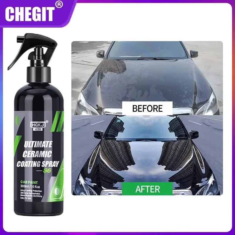 CHEGIT S6 Ultimate Keramikbeschichtungsspray, hydrophober Hochglanz-Lackschutz, 9H Nano Top, langanhaltendes Wachs, A...