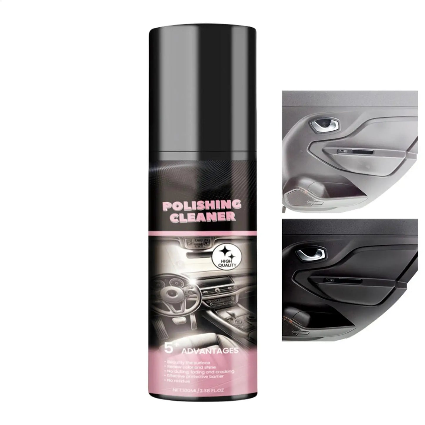Auto-Innenpolitur und Reinigungsspray, 100 ml, Allzweck-Detailer für Armaturenbrett, Leder, Kunststoff, stellt den Gl...