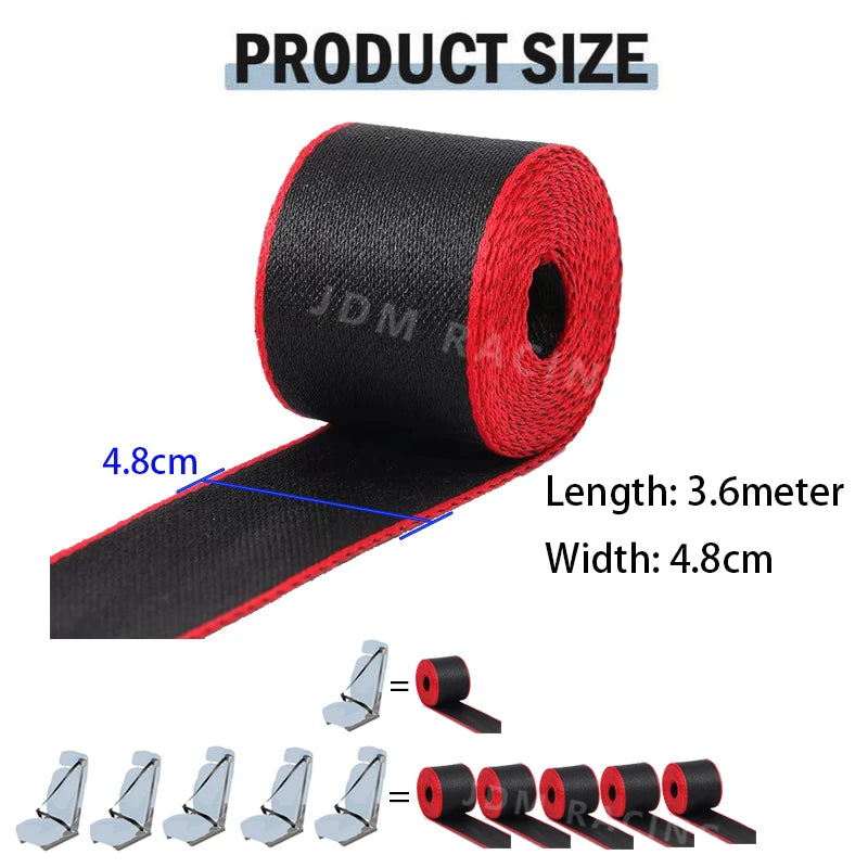 5x Universal Auto-Sicherheitsgurt Gewebe 3.6M – SwissGlanzGarage Ansicht 2