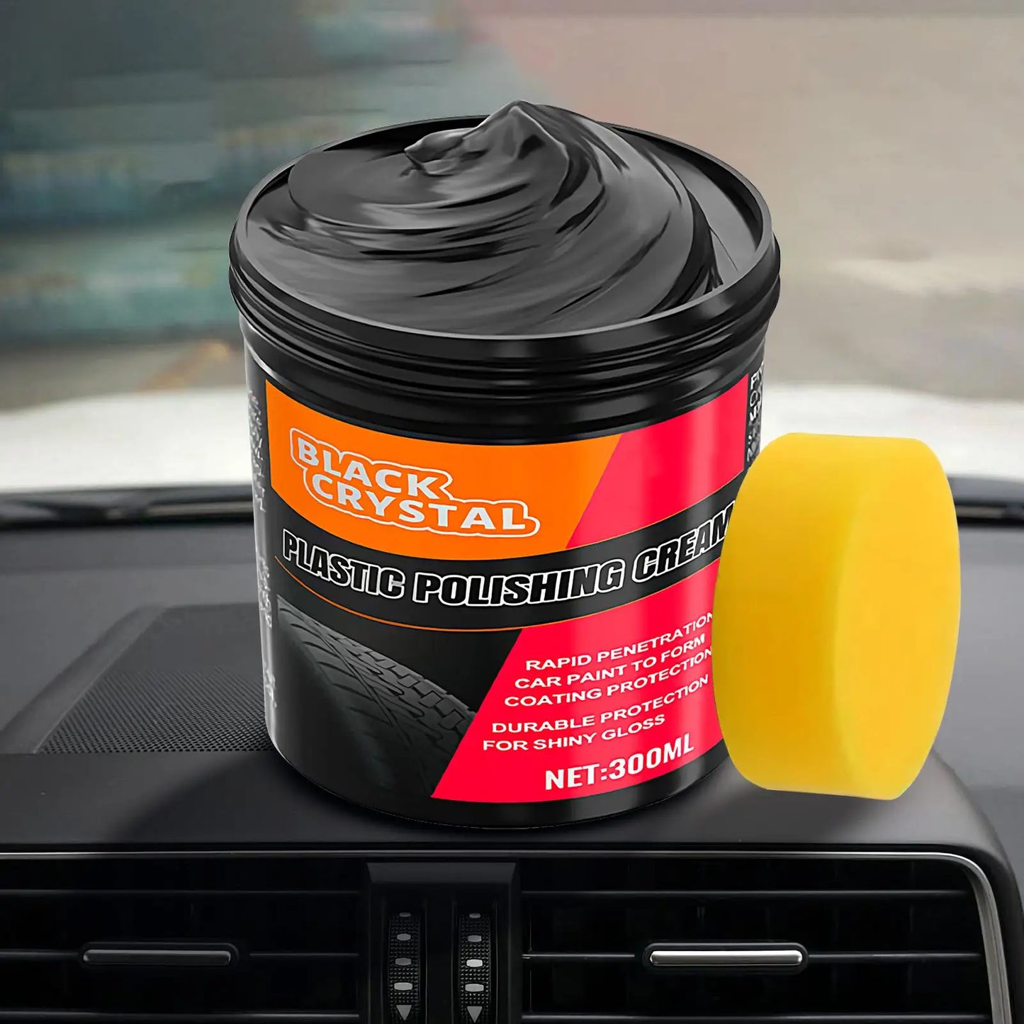 300g Kunststoff- & Gummi-Reparaturpaste Schwarzer Kristallpolierer für Autokratzer Reifenglanz & Innenraum-Erneuerung...