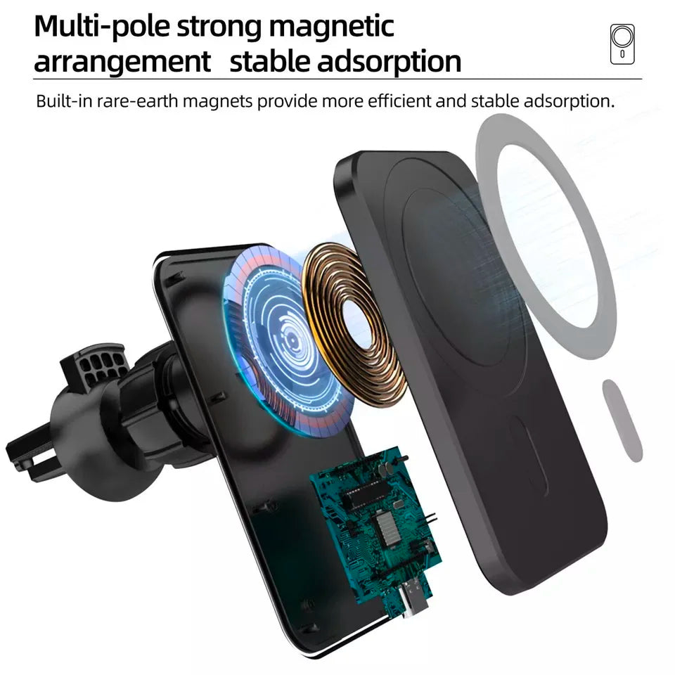 Drahtloses Ladegerät, magnetischer Autotelefonhalter für iPhone 14 13 Pro Max 12, Telefonzubehör, 30 W, Schnelllade-I...