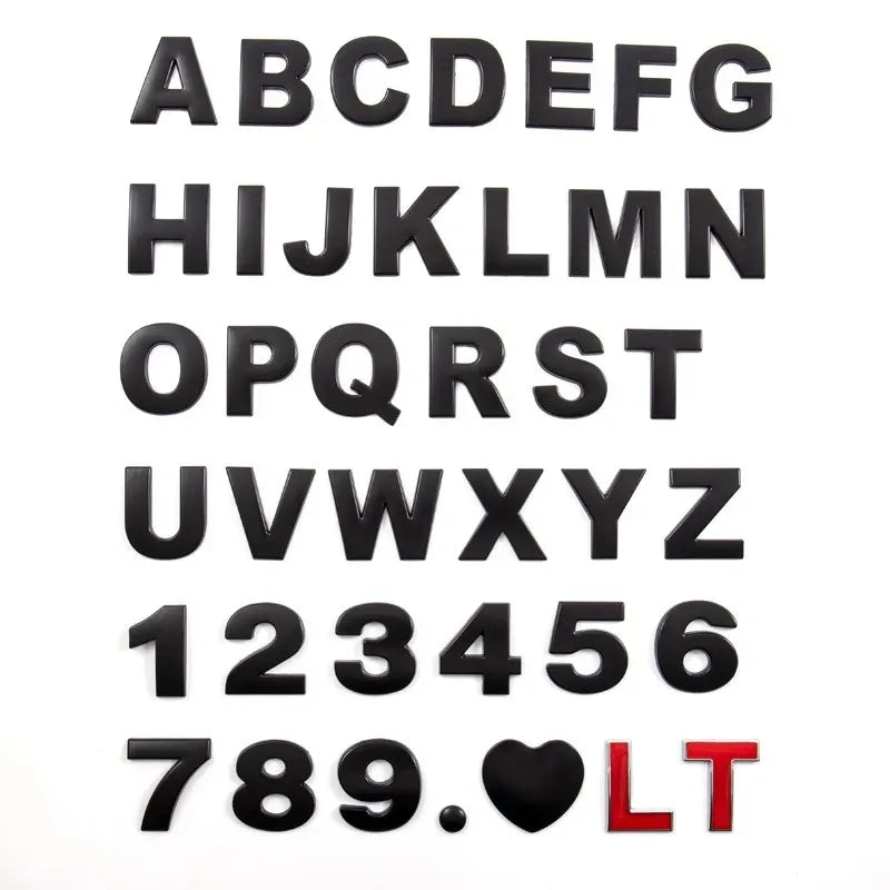 3D Metall Buchstaben Aufkleber Set – SwissGlanzGarage Ansicht 3