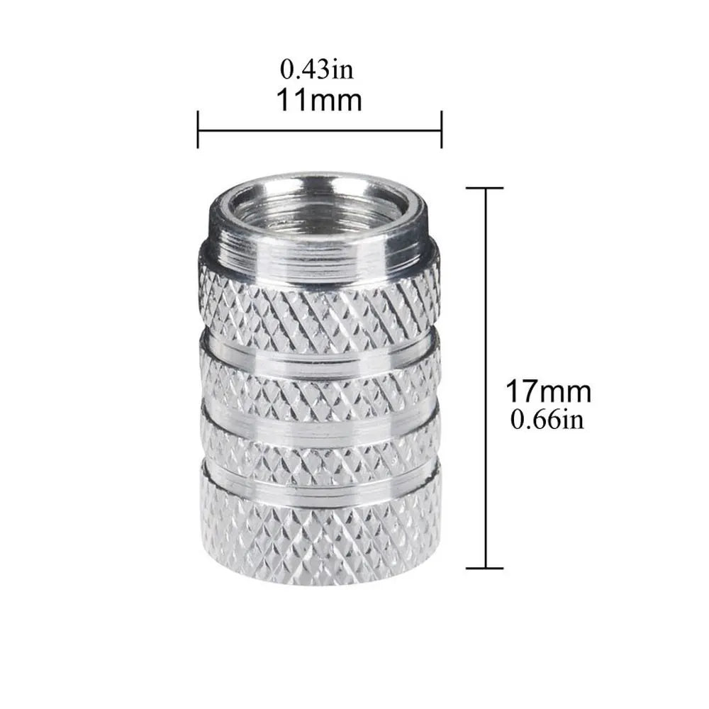 Aluminium Ventilkappen Set Knurling Stil – SwissGlanzGarage Ansicht 2