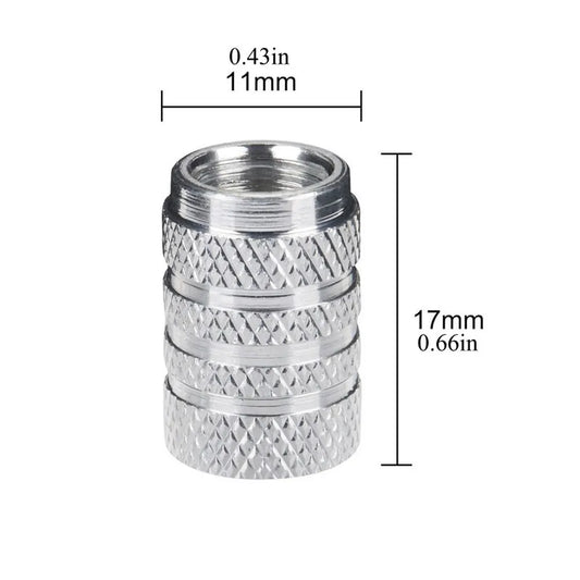 Aluminium Ventilkappen Set Knurling Stil – SwissGlanzGarage Ansicht 2