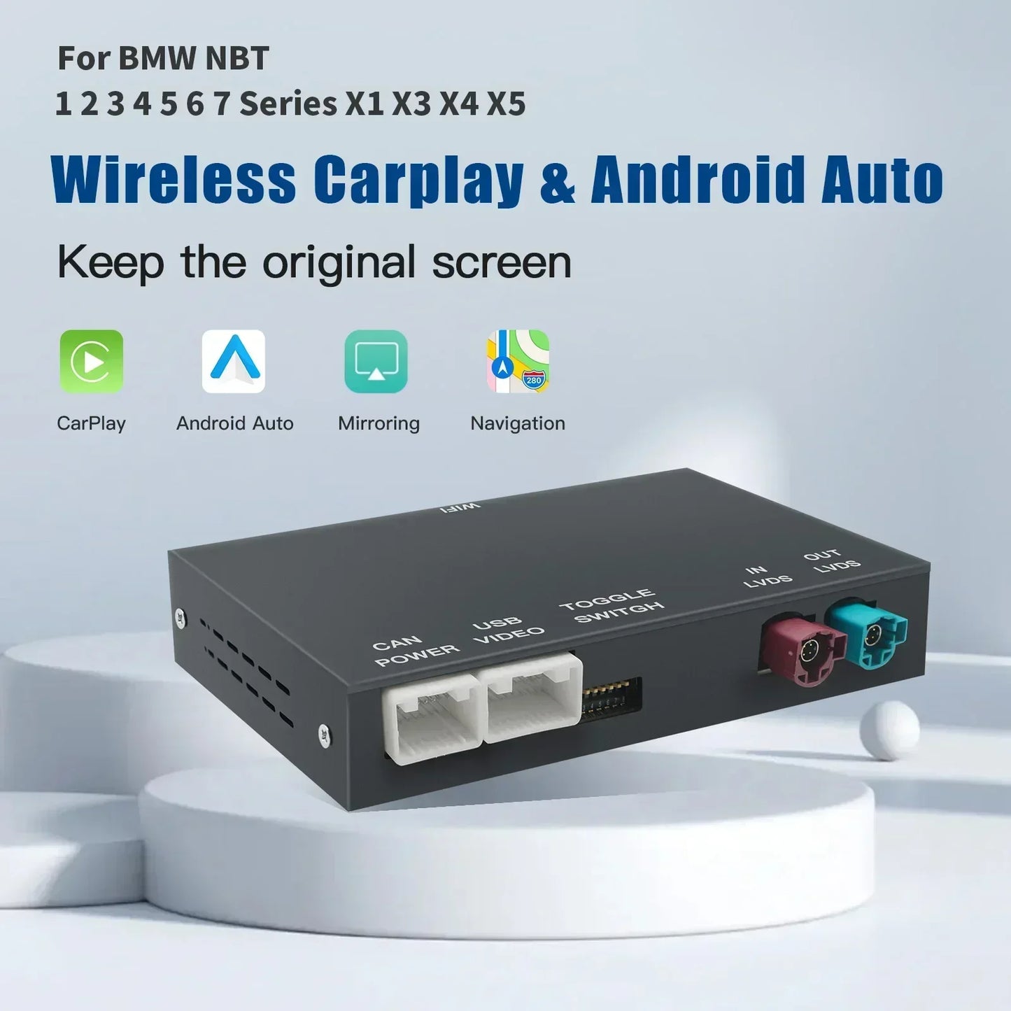 Kabelloser CarPlay Adapter für BMW NBT CIC – SwissGlanzGarage Ansicht 2