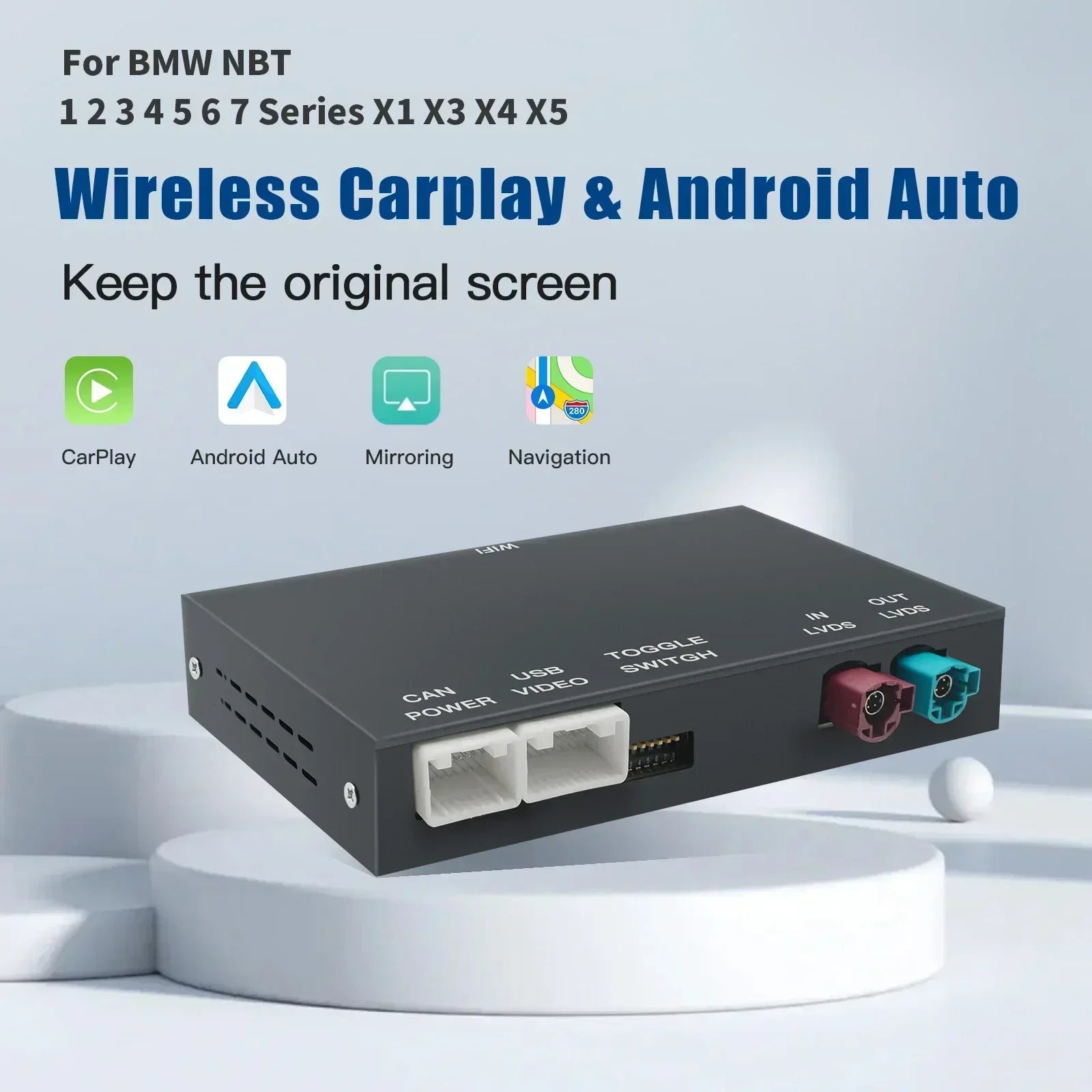 Kabelloser CarPlay Adapter für BMW NBT CIC – SwissGlanzGarage Ansicht 2