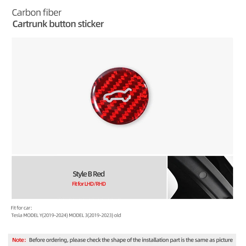 Carbon-Fiber Kofferraum-Schalterknopf für Tesla