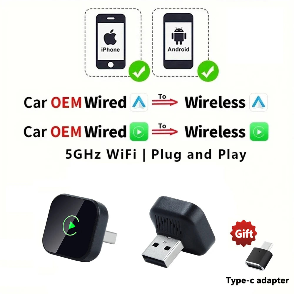 XUDA 2 in 1 CarPlay & Android Auto Adapter – mit kabellosem