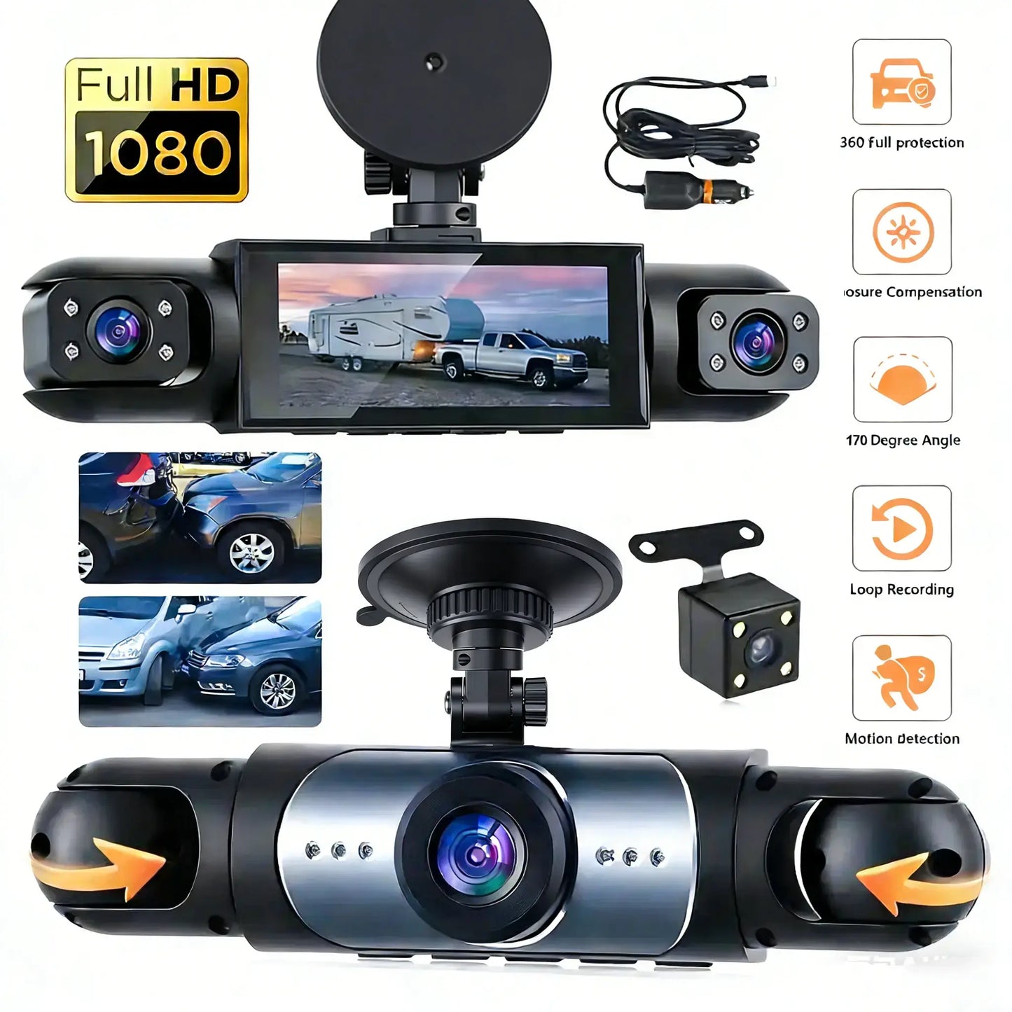 Dashcam 4 Kameras 1080P Fahrzeug DVR – SwissGlanzGarage Autopflege Schweiz