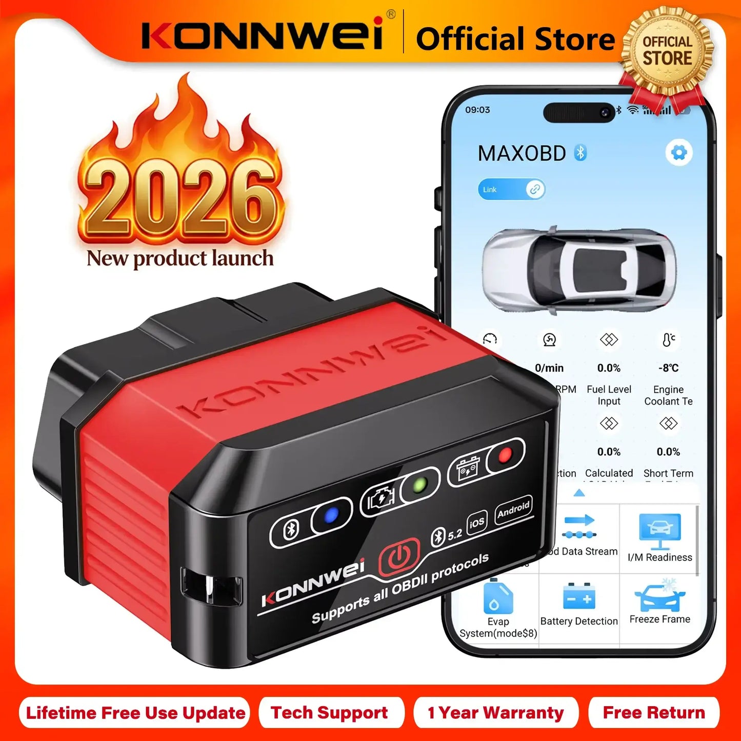 KONNWEI KW905 OBD2 Scanner Bluetooth 5.0 – SwissGlanzGarage Autopflege Schweiz