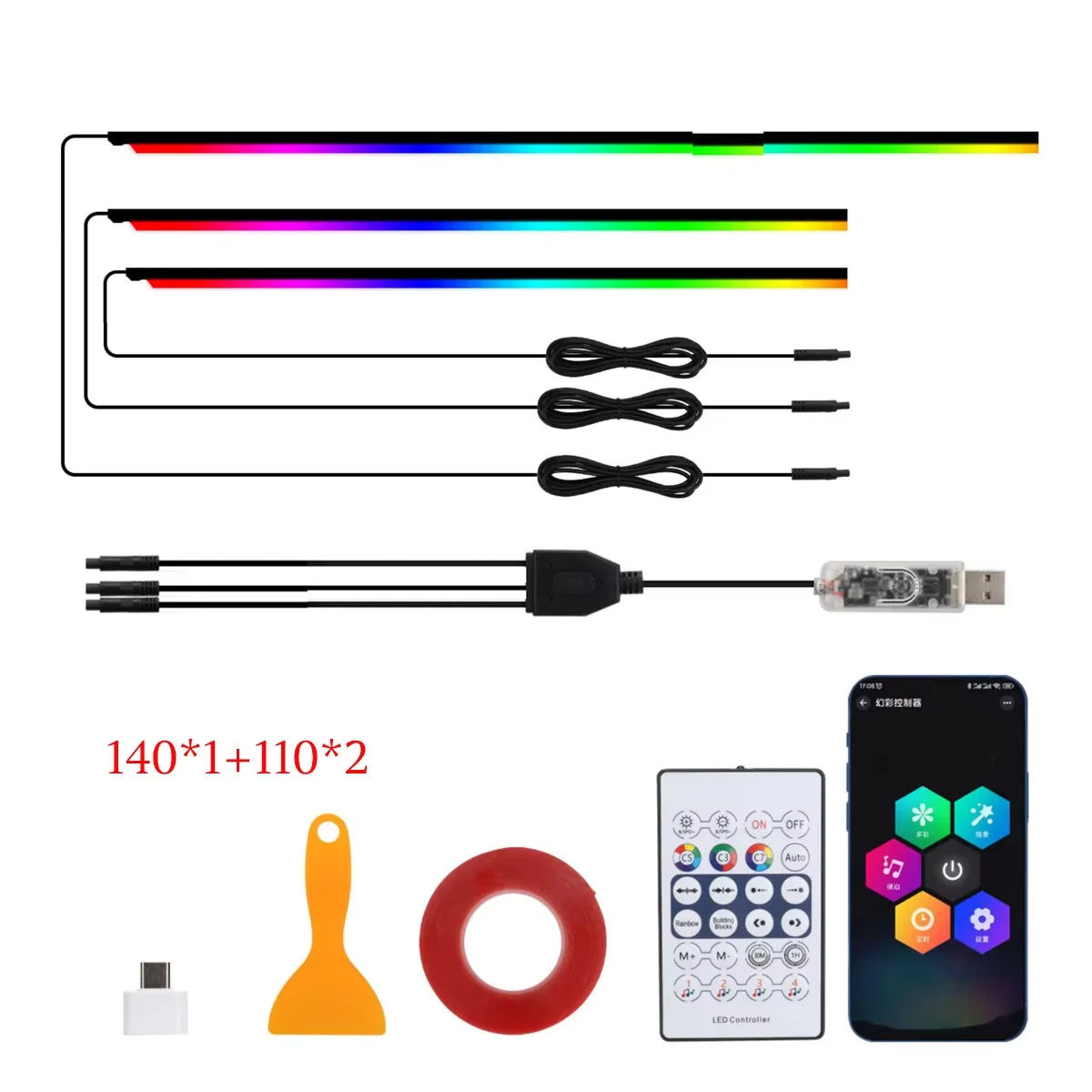 RGB Innenraum LED Streifen Set