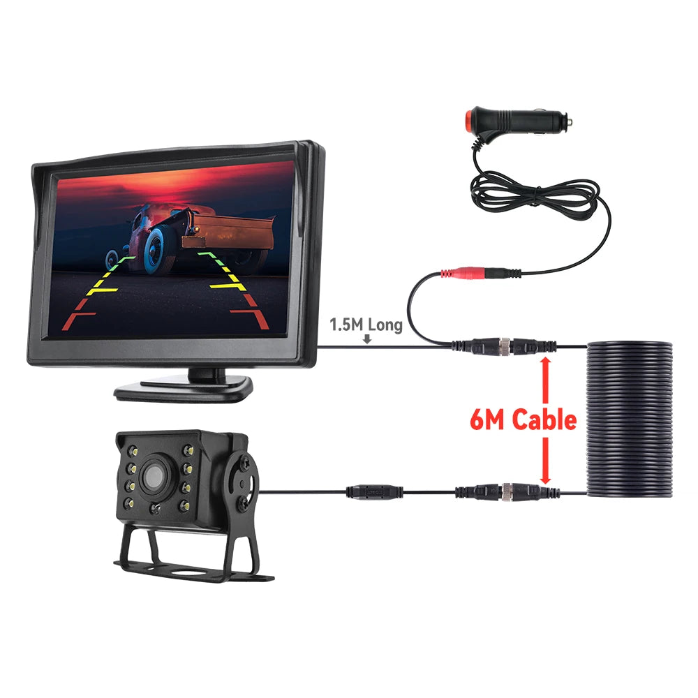 Universelle Rückfahrkamera mit 4.3/5/7 Zoll Monitor