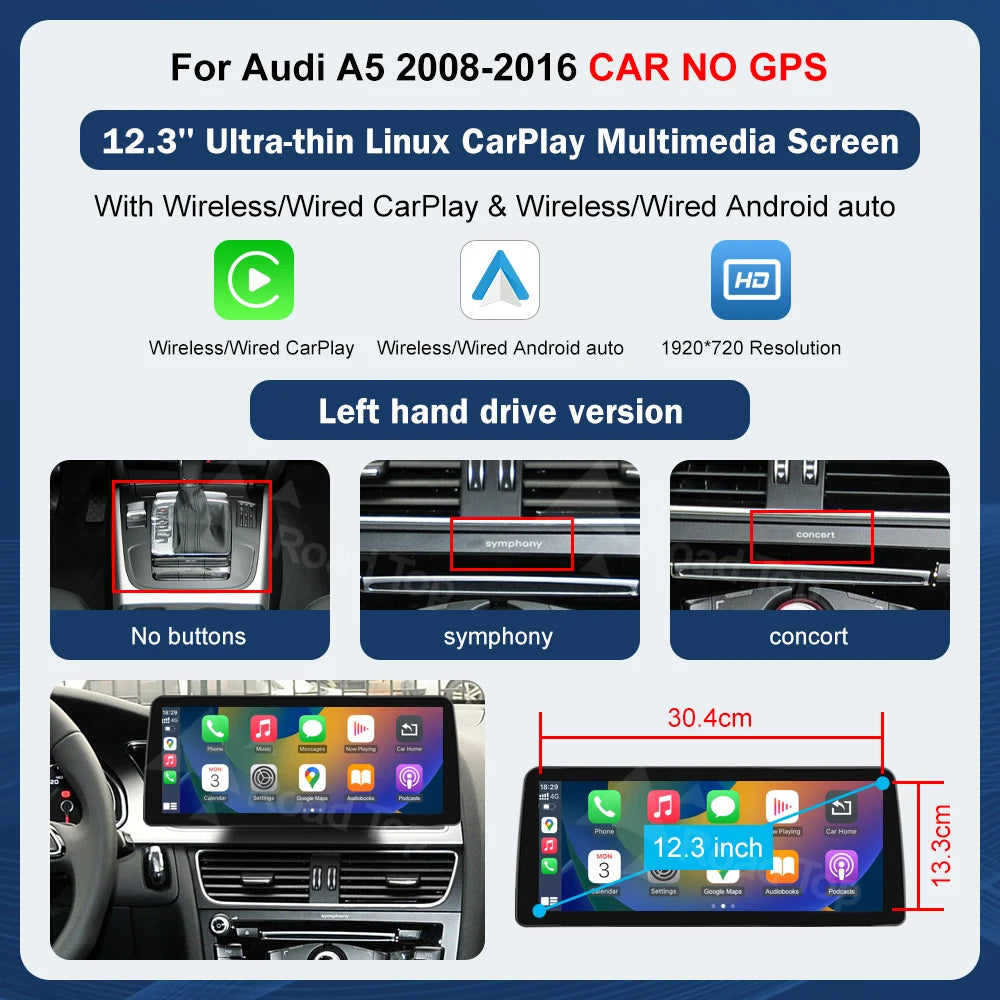 8.9 Zoll Multimedia Display Touchscreen für Audi A5 S5
