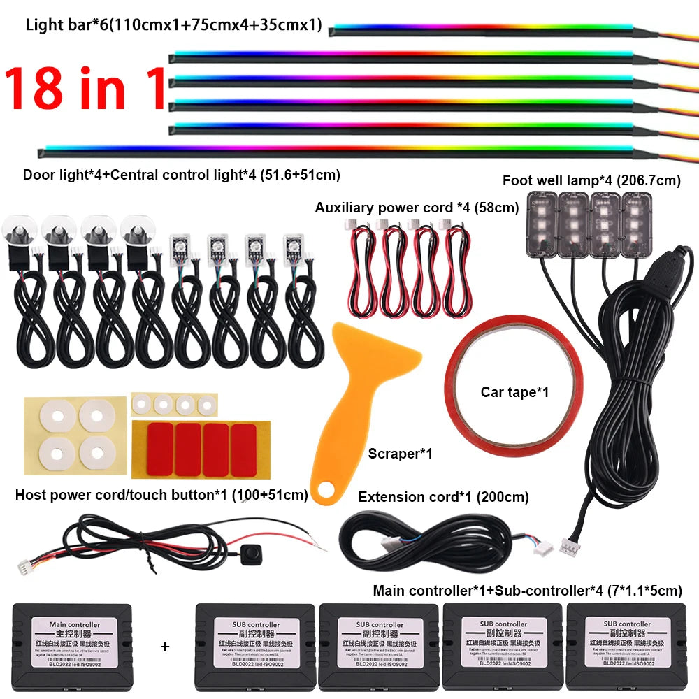 18 in 1 RGB Symphony Auto-Innenraumbeleuchtung