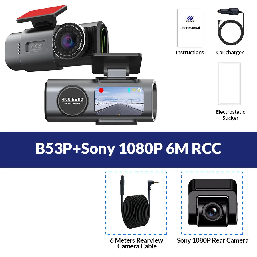 Dashcam 4K UHD mit GPS und Wi-Fi