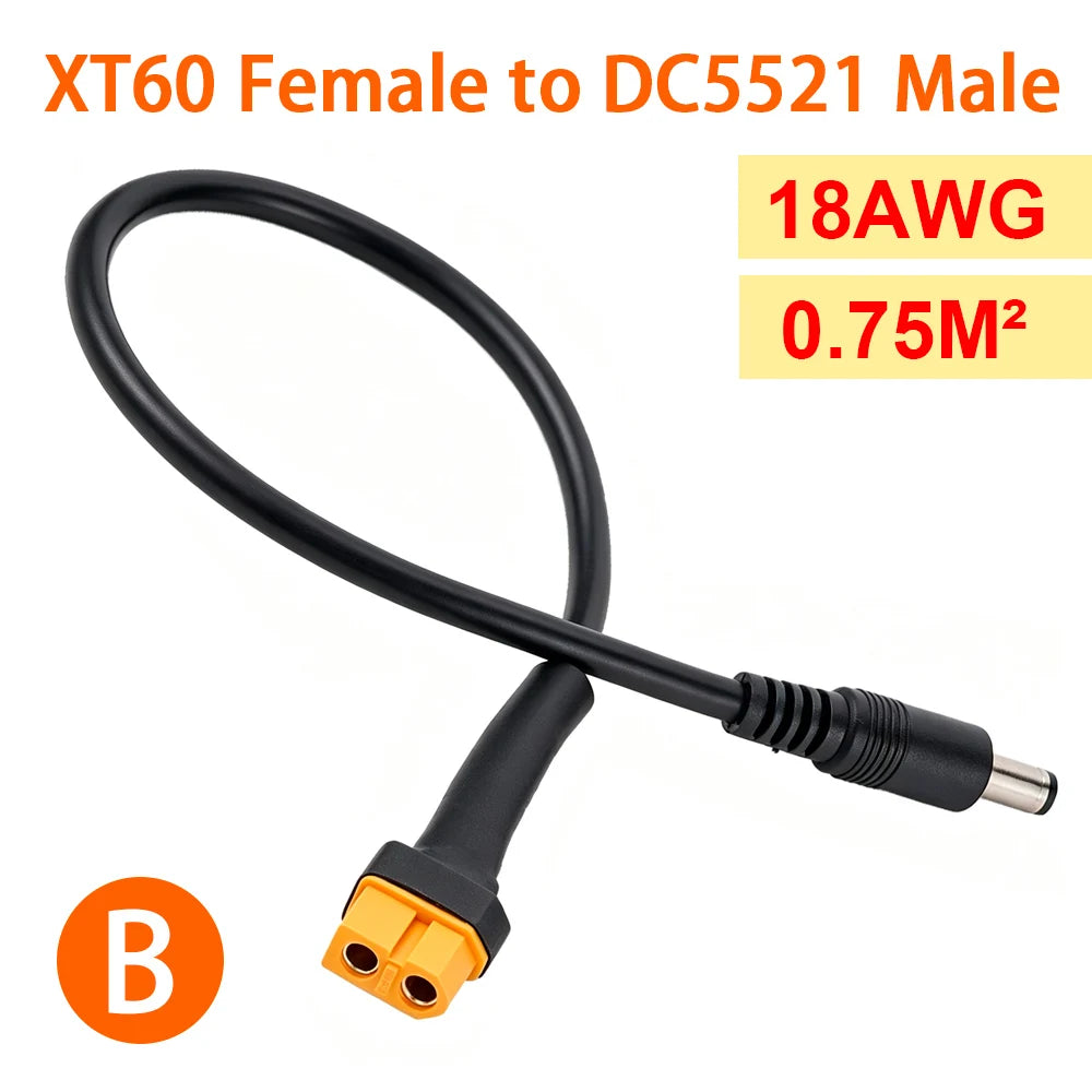 Solarverbindungskabel XT60 Stecker auf DC5521 18AWG