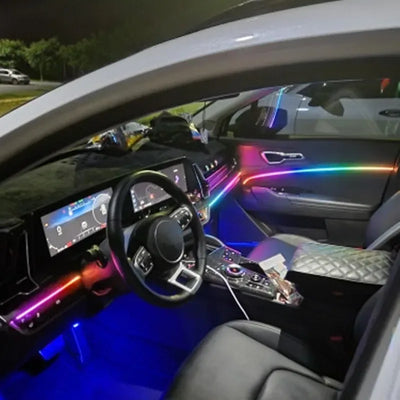 Universal RGB LED Ambientebeleuchtung für Innenraum – SwissGlanzGarage Autopflege Schweiz