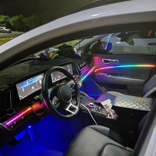 Universal RGB LED Ambientebeleuchtung für Innenraum – SwissGlanzGarage Autopflege Schweiz