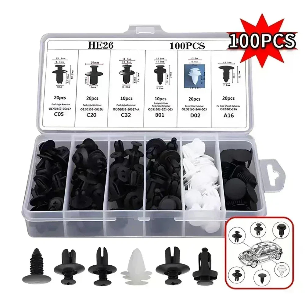 Auto Fastener Clips Set 100 Stück – SwissGlanzGarage Autopflege Schweiz