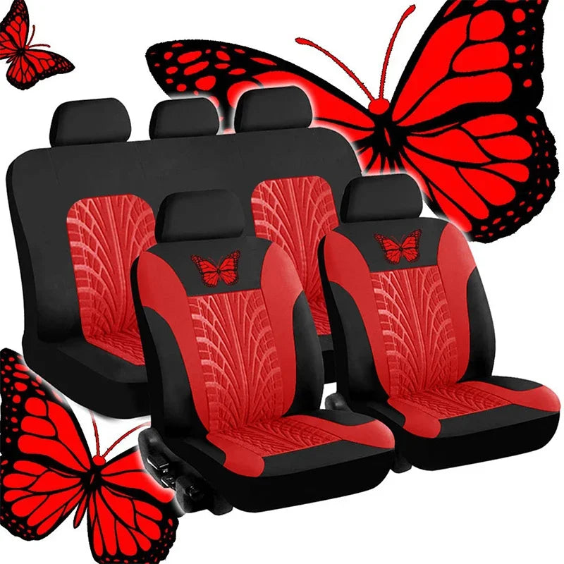 Auto-Sitzbezug Set mit Schmetterlings-Muster