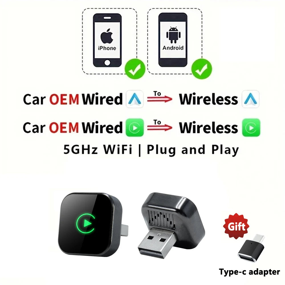 XUDA 2 in 1 CarPlay & Android Auto Adapter – mit kabellosem