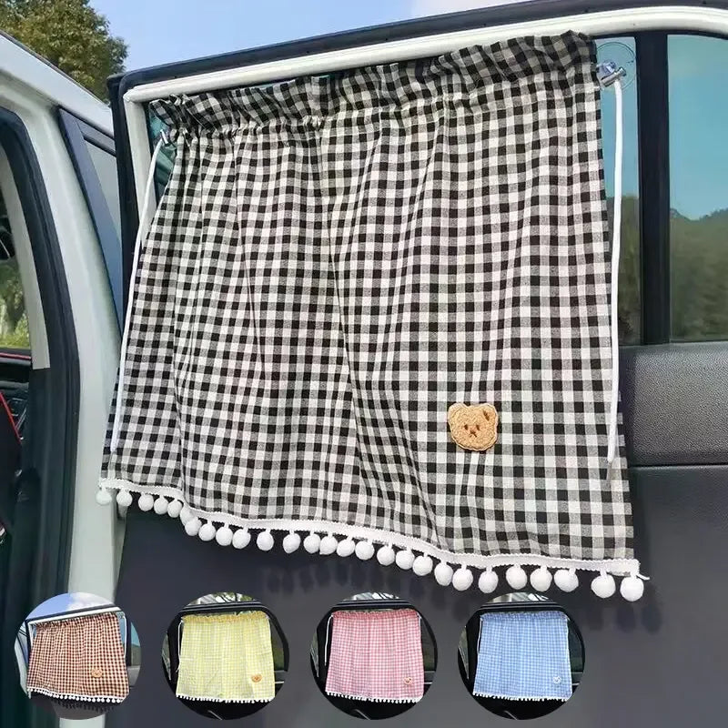 Auto-Sonnenschutz mit Bär – SwissGlanzGarage Autopflege Schweiz