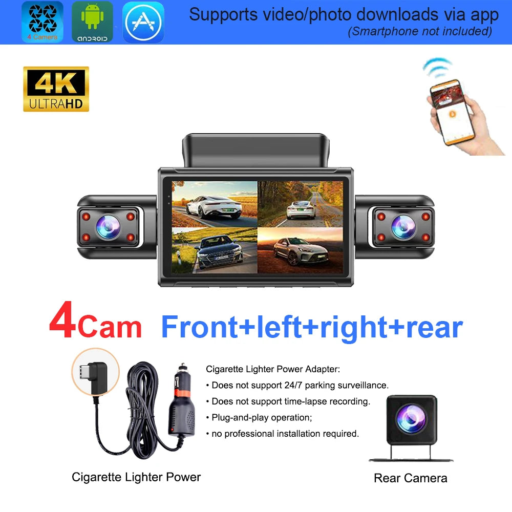 4K 4CH Dashcam mit APP und Nachtsicht