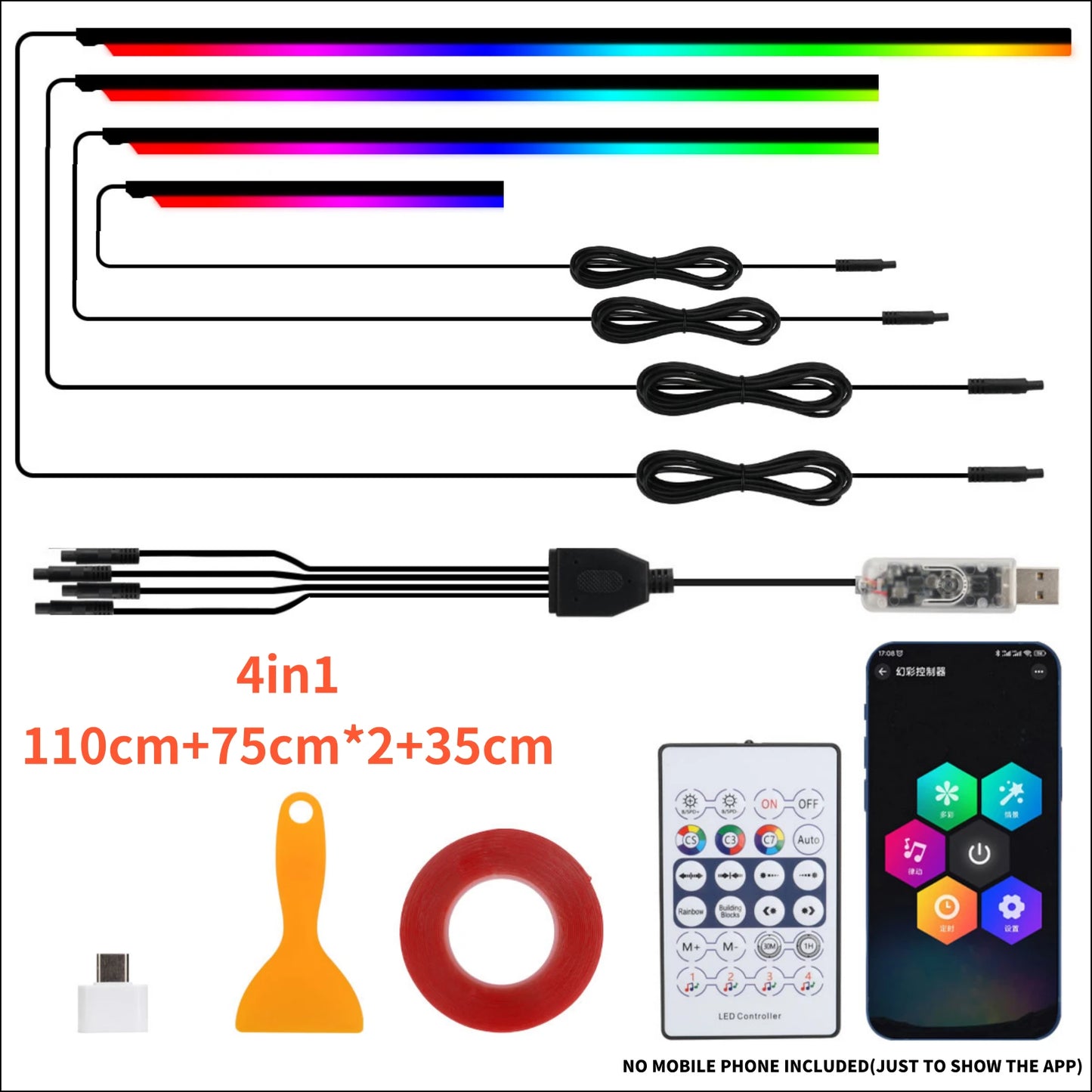 RGB Innenraum LED Streifen Set