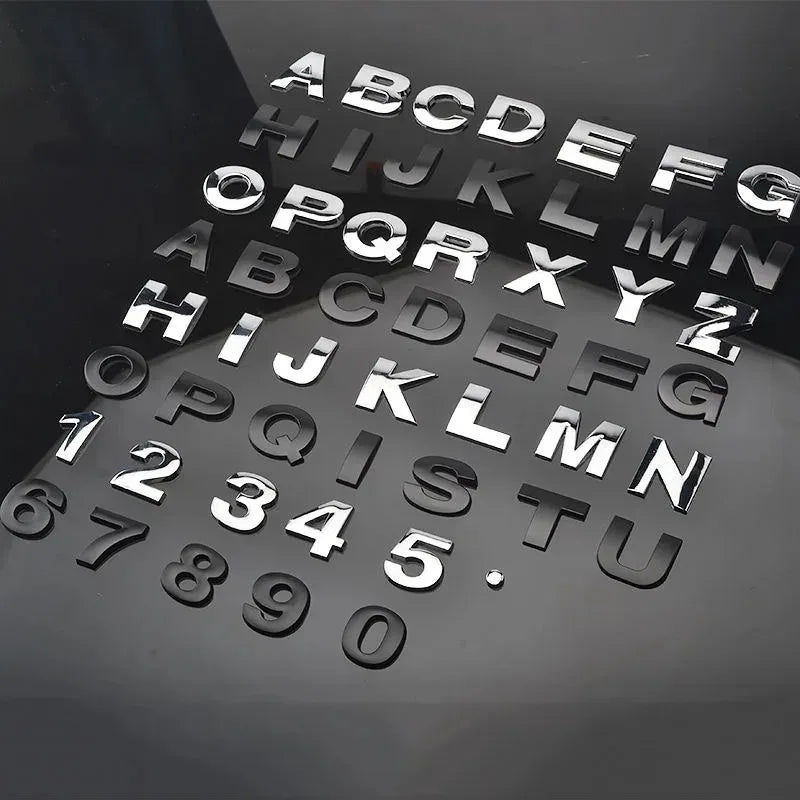 3D Metall Buchstaben Aufkleber Set – SwissGlanzGarage Autopflege Schweiz