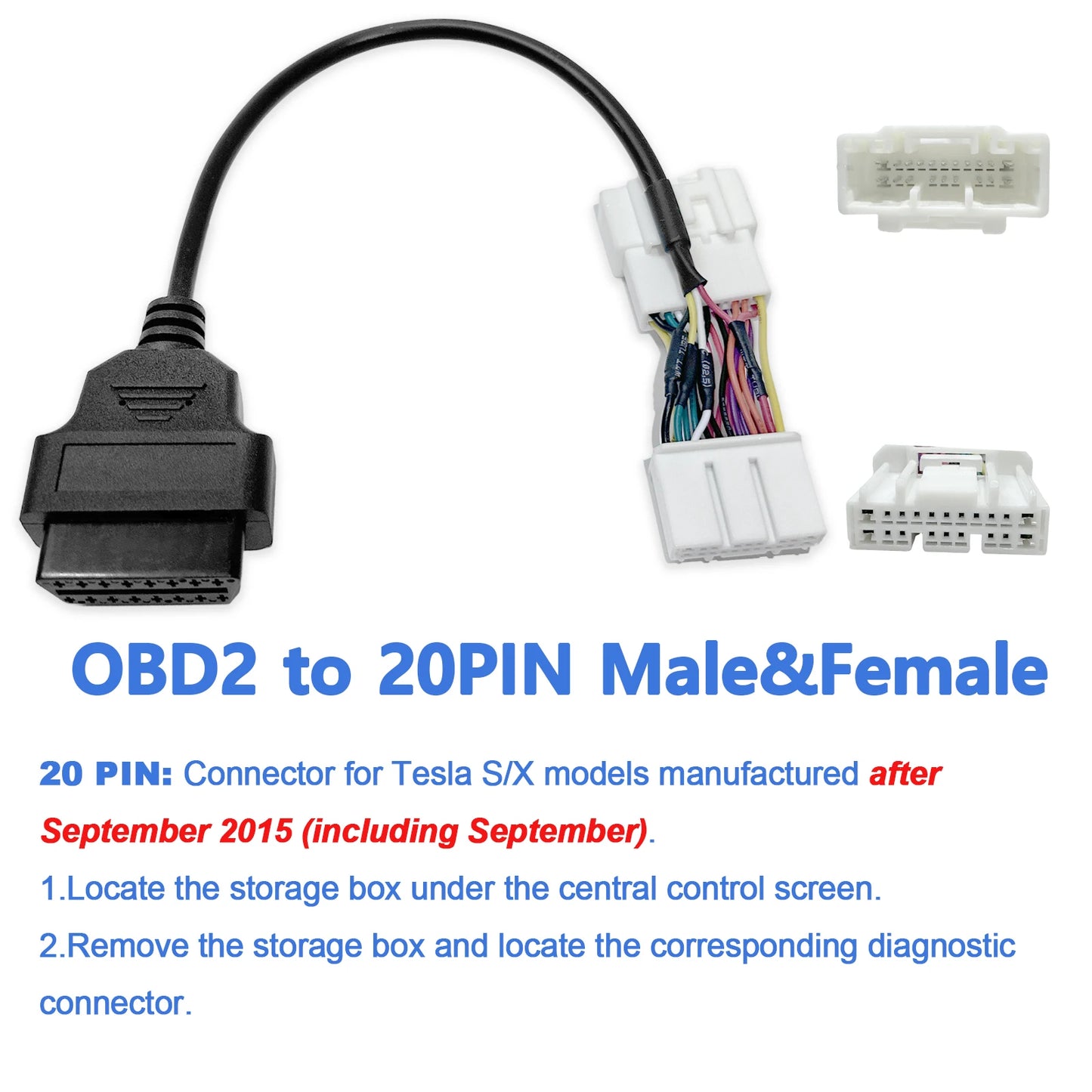 OBD Adapter für Tesla 12/20/26pin auf OBDII