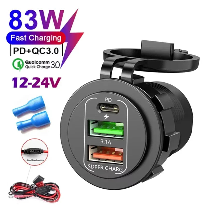 QC 3.0 PD30W Dual USB Schnellladegerät
