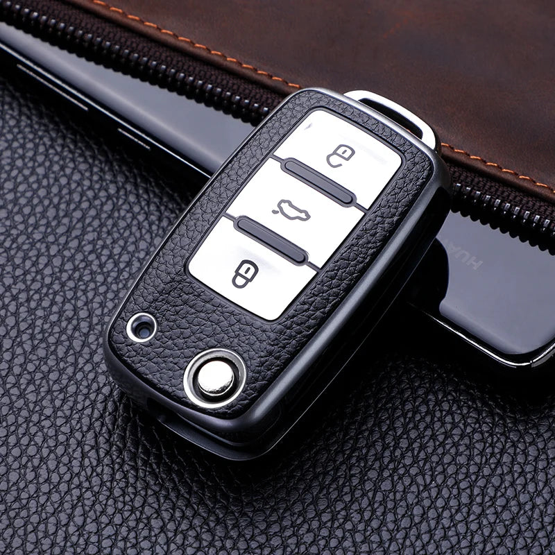 TPU Leder Schlüsselhülle für VW Modelle