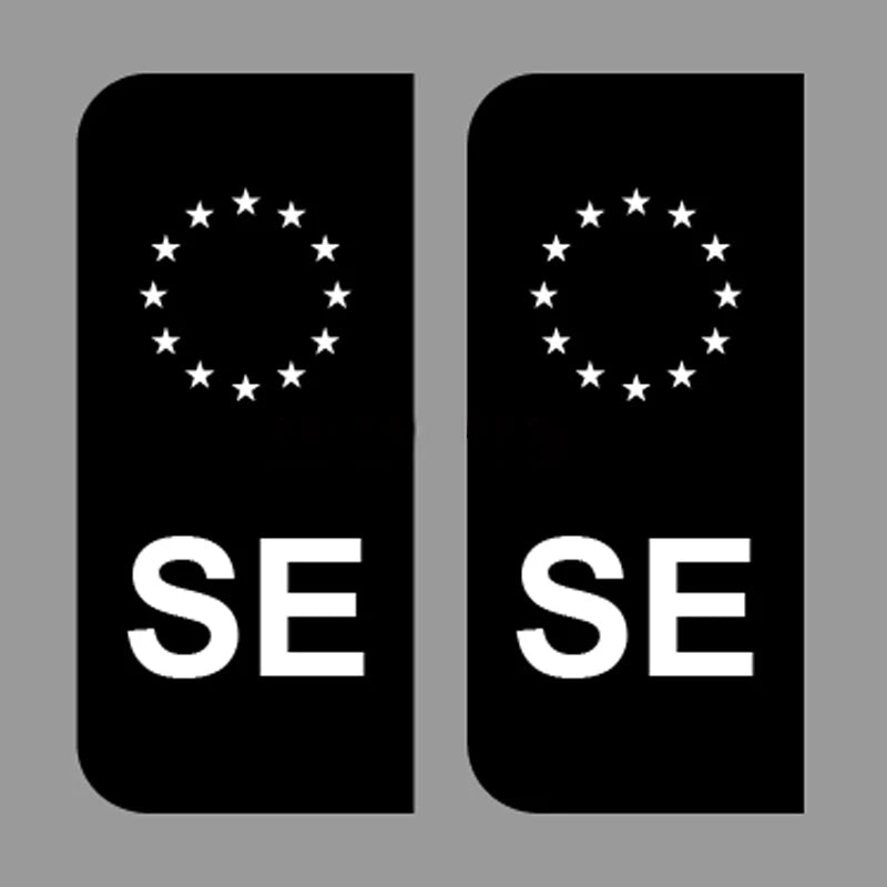 2 x Nummernschild Aufkleber Schwarz