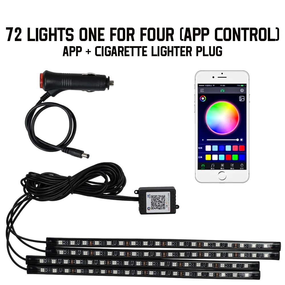 USB LED Ambiente Fussraumbeleuchtung Auto RGB