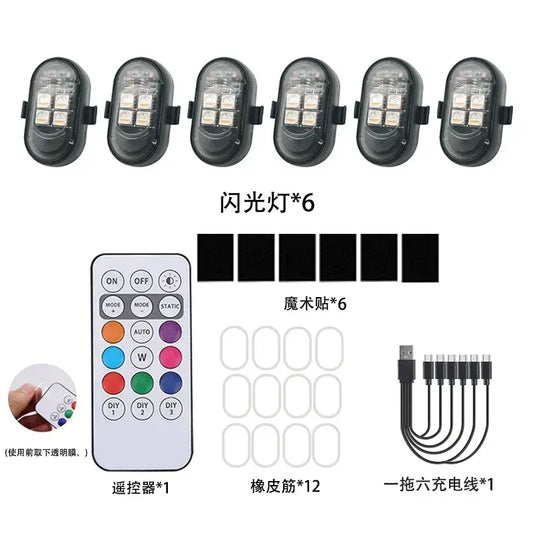 RGB Stroboskop-Lampe Set USB Wiederaufladbar – SwissGlanzGarage Autopflege Schweiz
