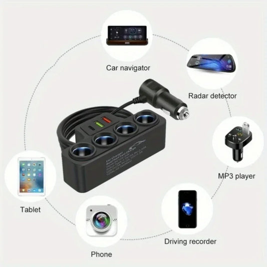 12V/24V Zigarettenanzünder Adapter 4 Ports 3.1A USB – SwissGlanzGarage Autopflege Schweiz