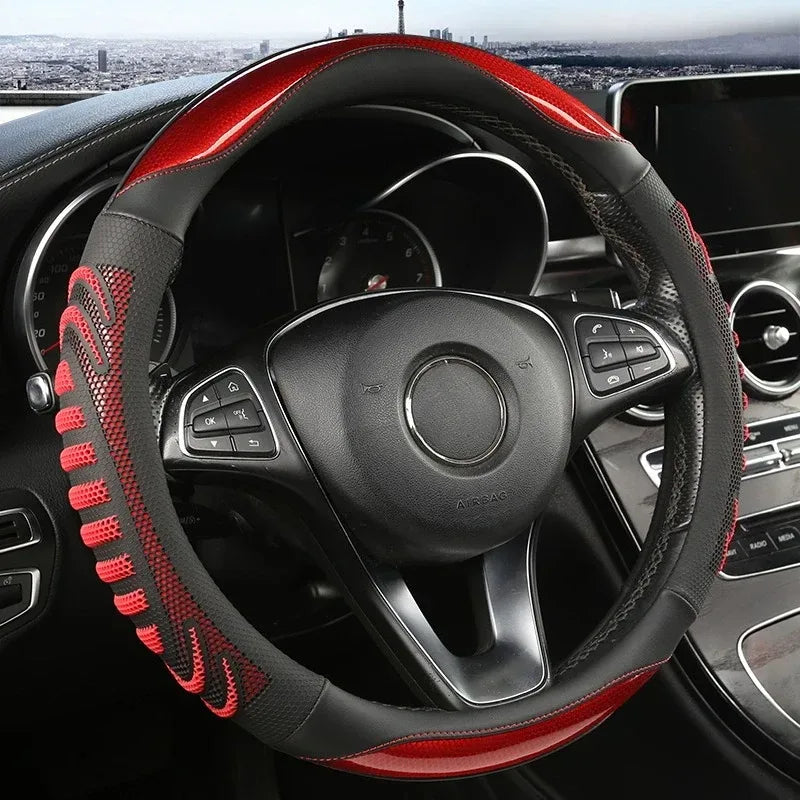 D-Form Lenkradbezug Schwarz – in Leder-Optik – SwissGlanzGarage Autopflege Schweiz