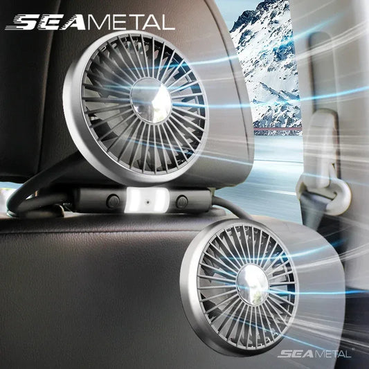 SEAMETAL USB Ventilator mit Doppelkopf – SwissGlanzGarage Autopflege Schweiz