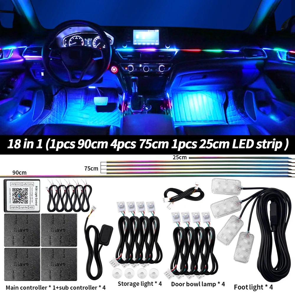 LED-Ambientebeleuchtung 6/10/14/18 in 1 RGB Streifen
