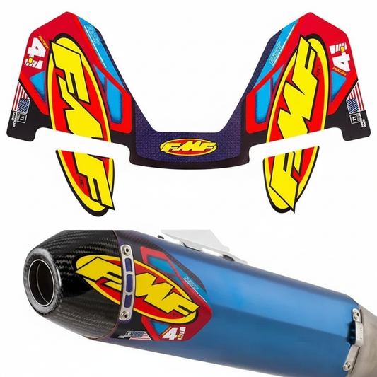 FMF Factory 4.1 Auspuff Dekor Kit Rot Blau Gelb
