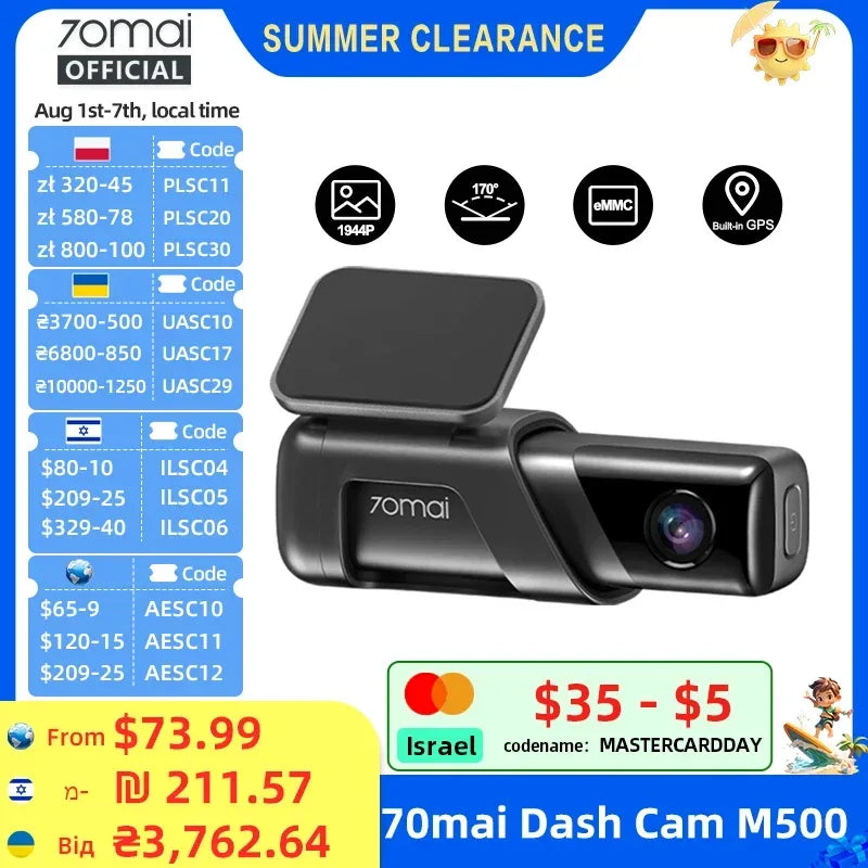 70mai Dash Cam M500 1944P mit GPS – SwissGlanzGarage Autopflege Schweiz