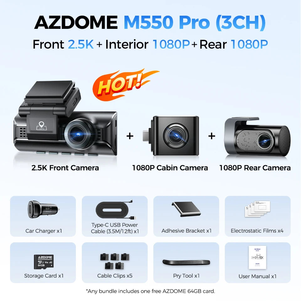 AZDOME M550 Pro Dashcam 4K