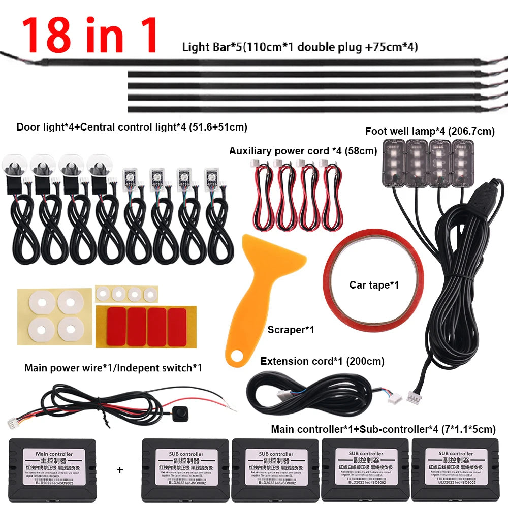 18 in 1 RGB Symphony Auto-Innenraumbeleuchtung