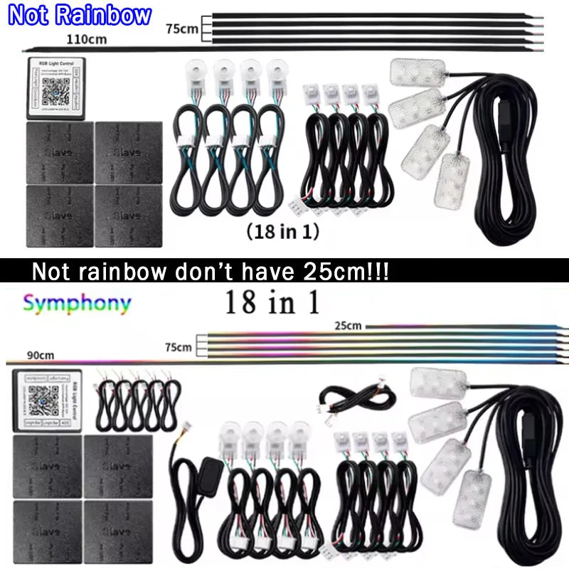 10/14/18 in 1 LED-Ambiente-Licht Set