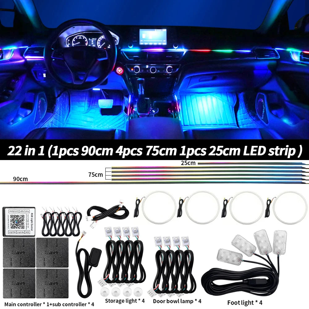 LED-Ambientebeleuchtung 6/10/14/18 in 1 RGB Streifen
